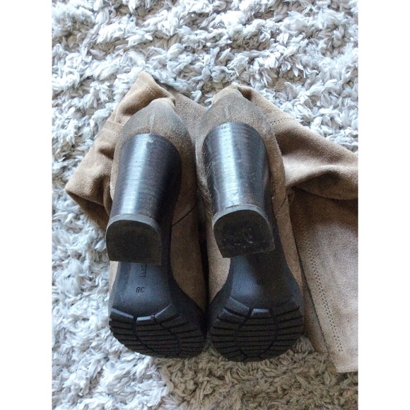 Suede Round Toe Khaki Platform Boots – Size 7 - Janet Sport Dame - Picture 4 of 5